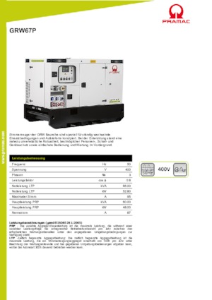 Generatoare de curent diesel PRAMAC Lifter GRW 67 P
