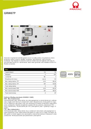 Generatoare de curent diesel PRAMAC Lifter GRW 67 P