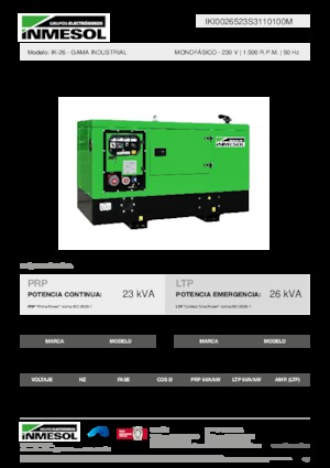 Generatoare de curent diesel INMESOL IK-26