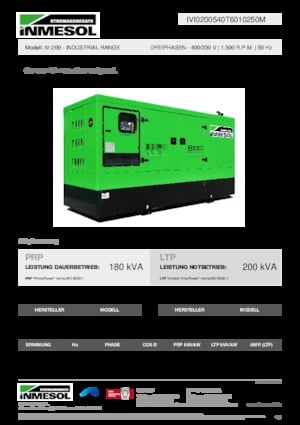 Generatoare de curent diesel INMESOL IV-200