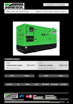 Generatoare de curent diesel INMESOL IV-385