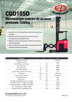 Stivuitoare electrice cu catarg retractabil EP CQD15SD