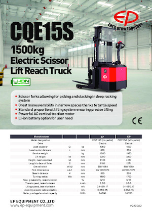 Stivuitoare electrice cu catarg retractabil EP CQE15S