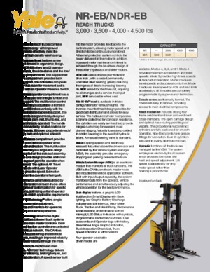 Stivuitoare electrice cu catarg retractabil Yale NR040EB