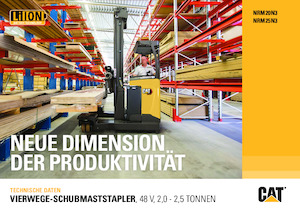 Stivuitoare electrice cu catarg retractabil Caterpillar NRM25N3