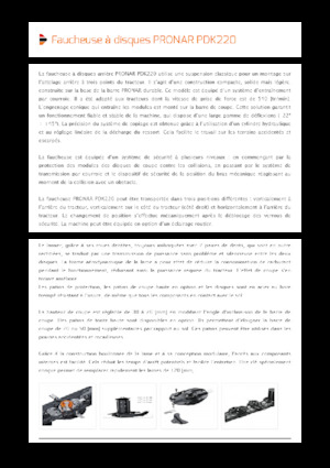 Cositori cu discuri atașate pe spate, fără tambur de condiționare Pronar PDK 220