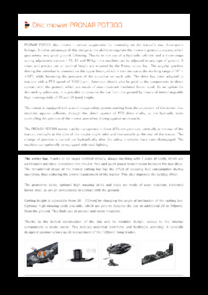 Cositori cu discuri atașate pe spate, fără tambur de condiționare Pronar PDT 300