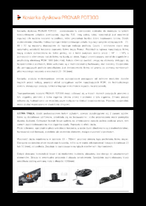 Cositori cu discuri atașate pe spate, fără tambur de condiționare Pronar PDT 300