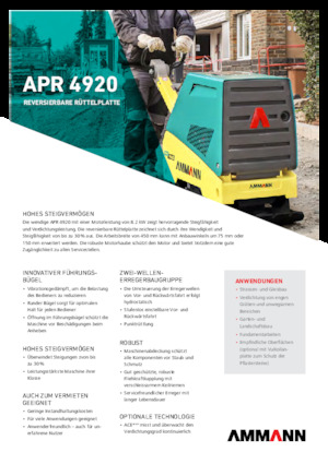 Plăci compactoare reversibile Ammann APR 4920