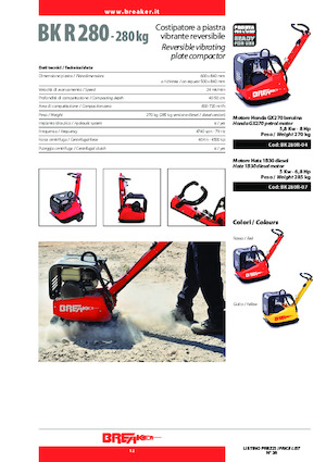 Plăci compactoare reversibile Breaker BK 280 R-07