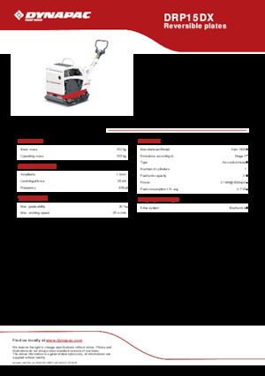 Plăci compactoare reversibile Dynapac DRP15DX