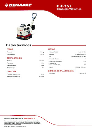 Plăci compactoare reversibile Dynapac DRP15X