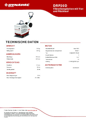 Plăci compactoare reversibile Dynapac DRP20D