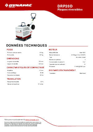 Plăci compactoare reversibile Dynapac DRP20D