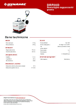 Plăci compactoare reversibile Dynapac DRP20D