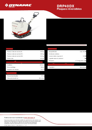 Plăci compactoare reversibile Dynapac DRP40DX