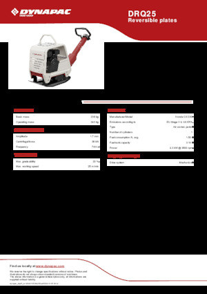 Plăci compactoare reversibile Dynapac DRQ25