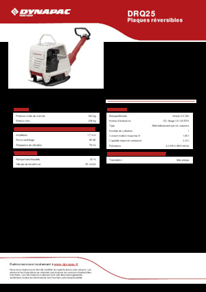 Plăci compactoare reversibile Dynapac DRQ25