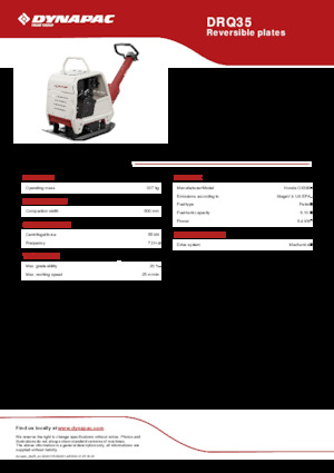 Plăci compactoare reversibile Dynapac DRQ35