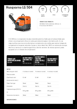 Plăci compactoare reversibile Husqvarna LG 504