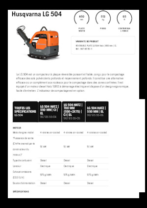 Plăci compactoare reversibile Husqvarna LG 504