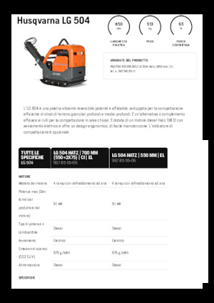 Plăci compactoare reversibile Husqvarna LG 504