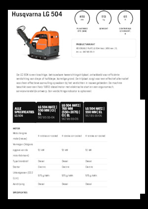 Plăci compactoare reversibile Husqvarna LG 504