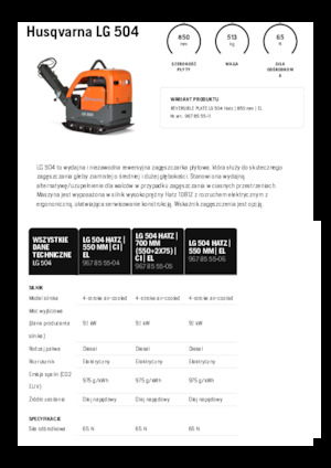 Plăci compactoare reversibile Husqvarna LG 504