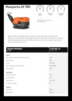 Plăci compactoare reversibile Husqvarna LH 700