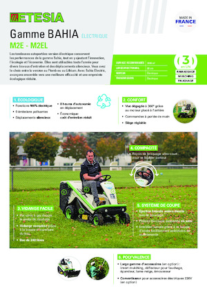 Mașini de tuns iarba Ride on și Tractoare de grădină Etesia BAHIA ELECTRIC M2EL