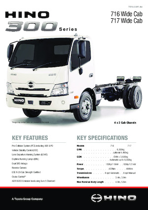 Șasiuri rigide Hino 300 717 WIDE