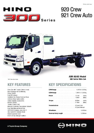 Șasiuri rigide Hino 300 921 CREW 4x2