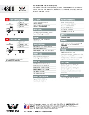 Șasiuri rigide Western Star 4800 SF Detroit DD13