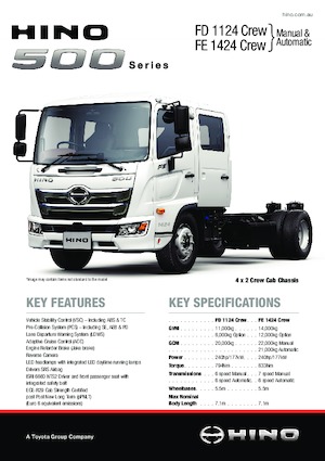 Șasiuri rigide Hino 500 FE 1424 CREW 4x2