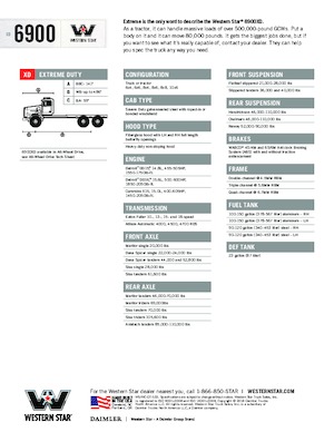 Șasiuri rigide Western Star 6900 XD Detroit DD16