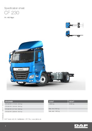Șasiuri rigide DAF CF 230 FA