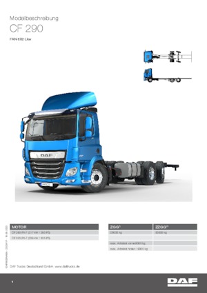 Șasiuri rigide DAF CF 290 FAN