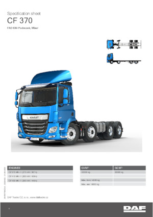 Șasiuri rigide DAF CF 370 FAD Mixer