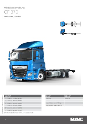 Șasiuri rigide DAF CF 370 FAN Low Deck