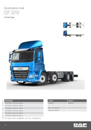 Șasiuri rigide DAF CF 370 FAX