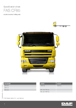 Șasiuri rigide DAF CF 85.360 FAS SLEEPER CAB