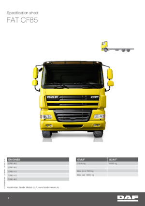Șasiuri rigide DAF CF 85.460 FAT