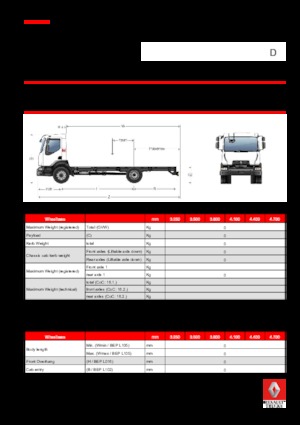 Șasiuri rigide Renault D 13 HIGH 4X2 RK 210 E6
