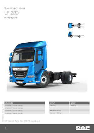 Șasiuri rigide DAF LF 320 FA 19t