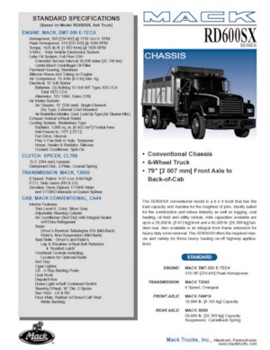 Șasiuri rigide Mack RD690SX CA49 EM7-300 E-TECH 6x4