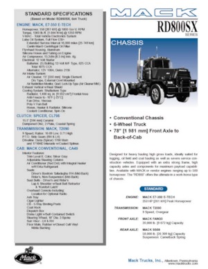Șasiuri rigide Mack RD890SX CA49 E7-350 E-TECH 6x4