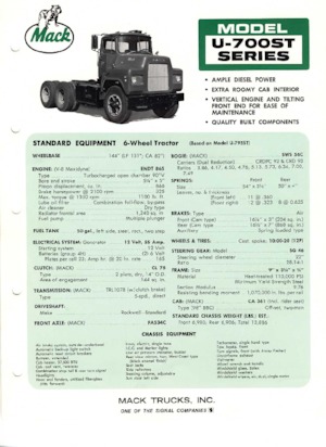 Șasiuri rigide Mack U-700ST CA361 ENDT 865 6x4
