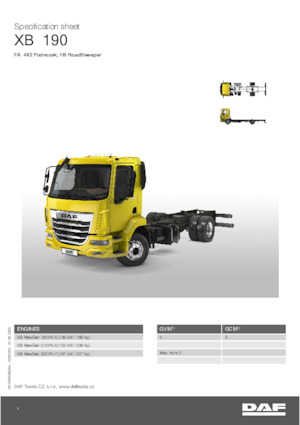 Șasiuri rigide DAF XB 190 FA 16t RoadSweeper