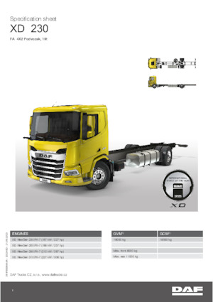 Șasiuri rigide DAF XD 230 FA 19t