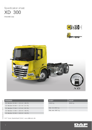 Șasiuri rigide DAF XD 300 FAG